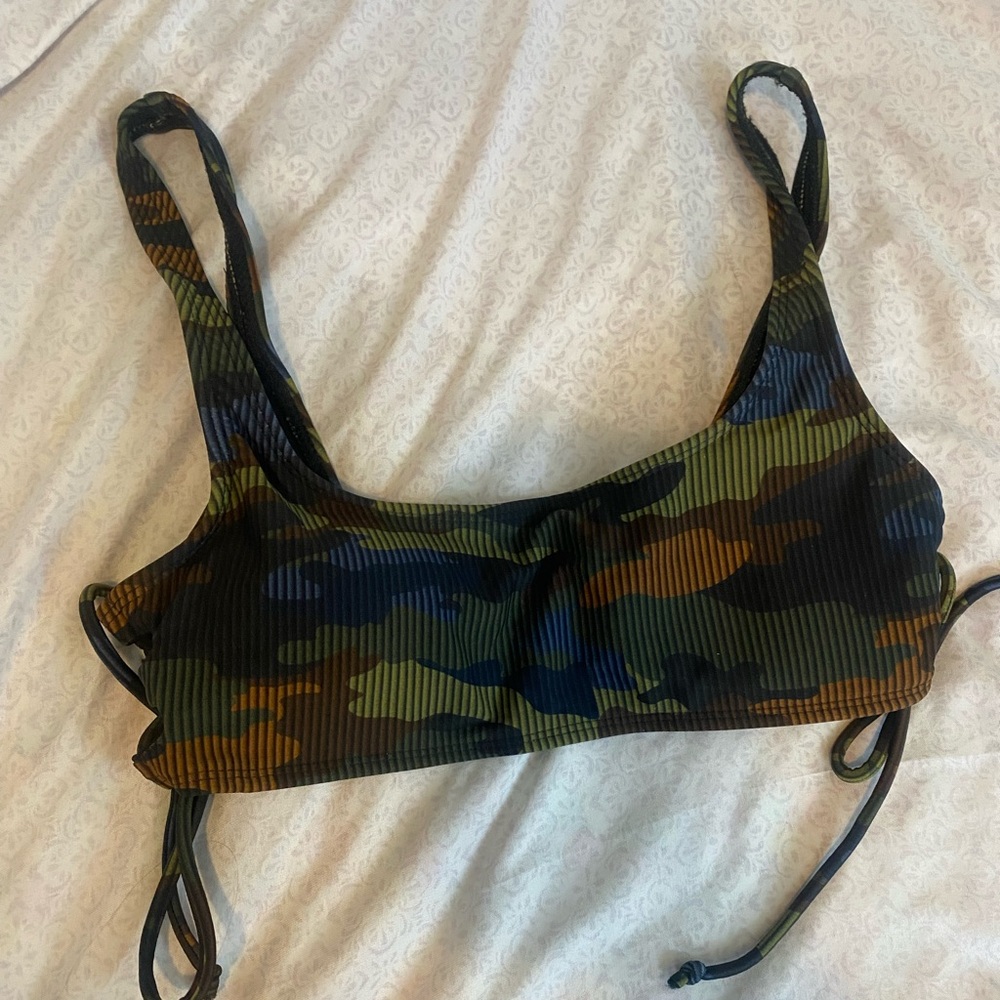 camo swimsuit top